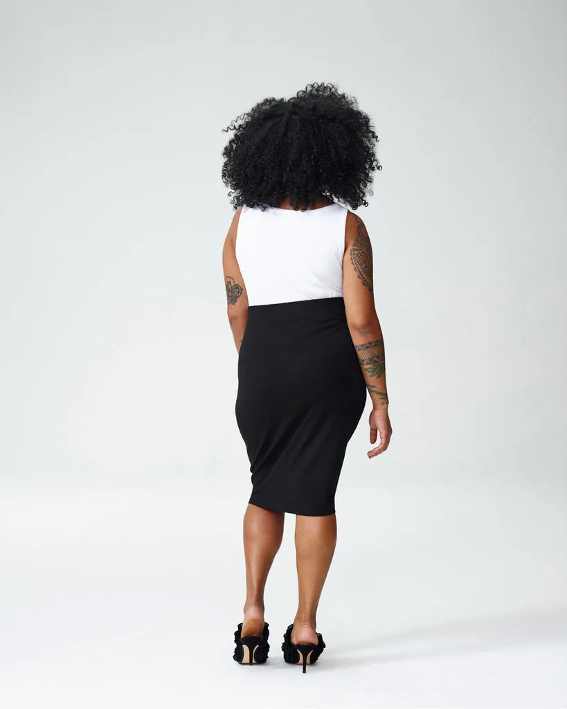 Petite Danube Jersey Skirt - Black