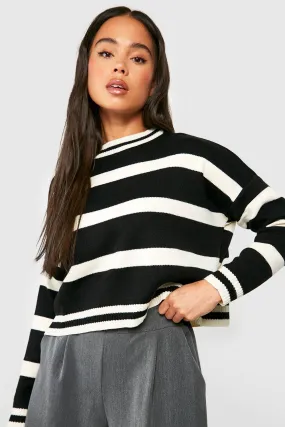 Petite Striped Boxy Sweater