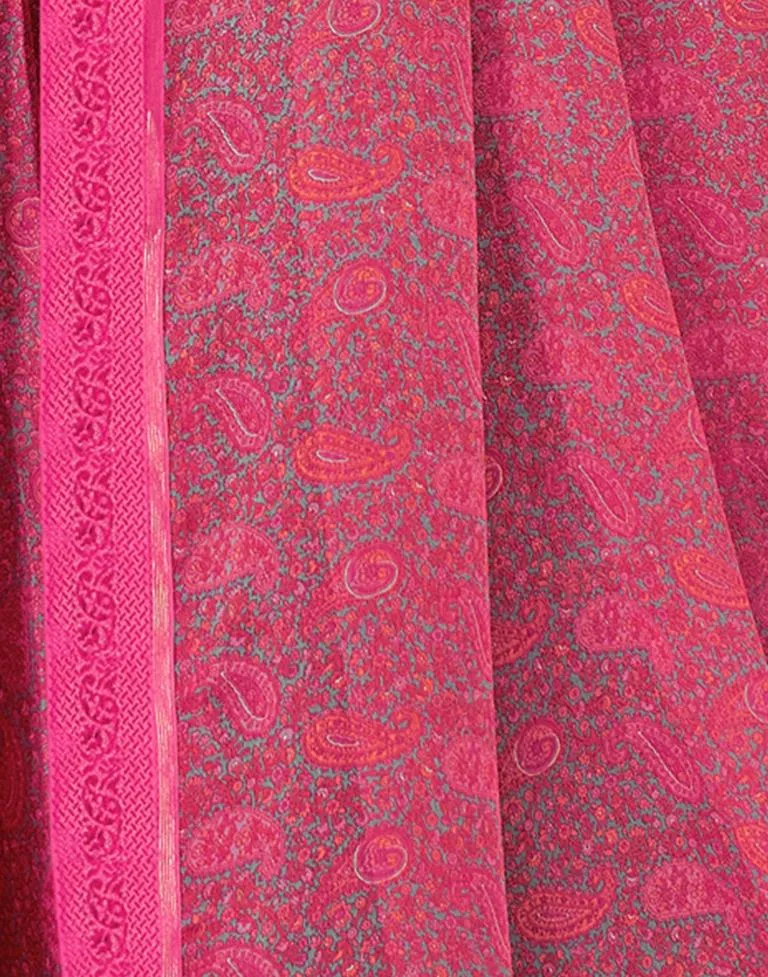 Pink Georgette Printed Sarees