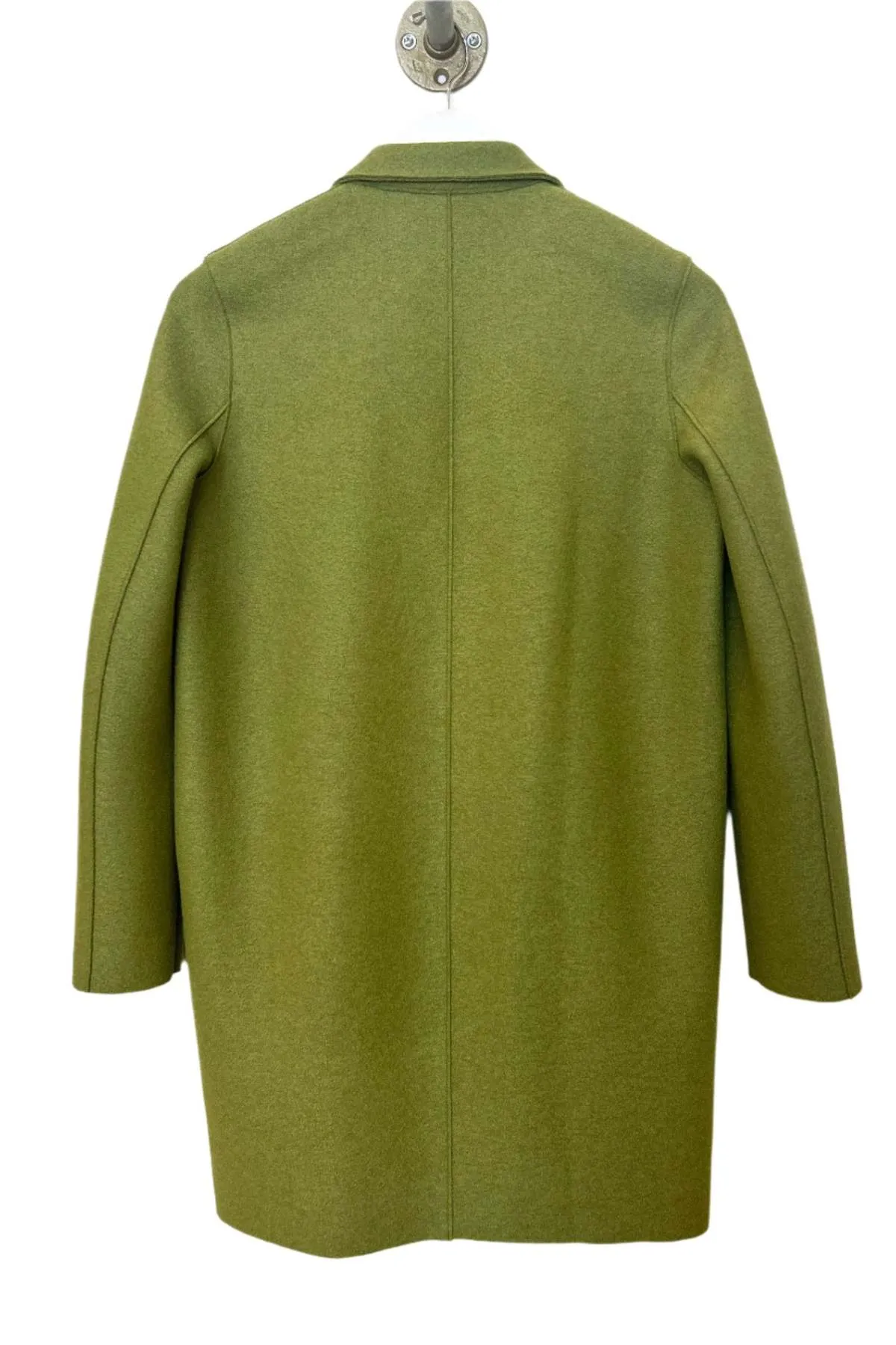 Pressed Wool Cocoon Coat - Peridot