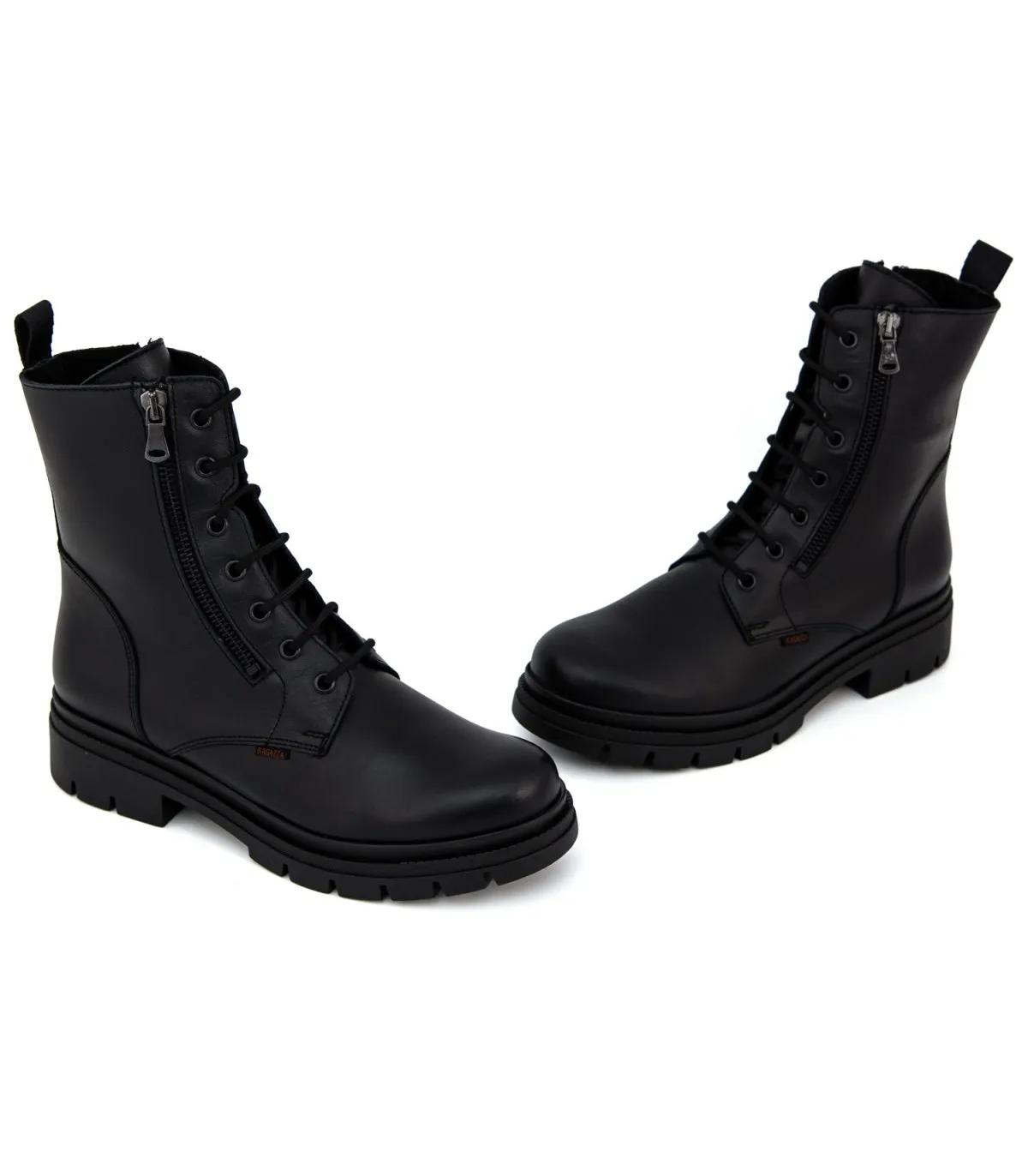 Ragazza Chunky Leather Boots - Black 0424