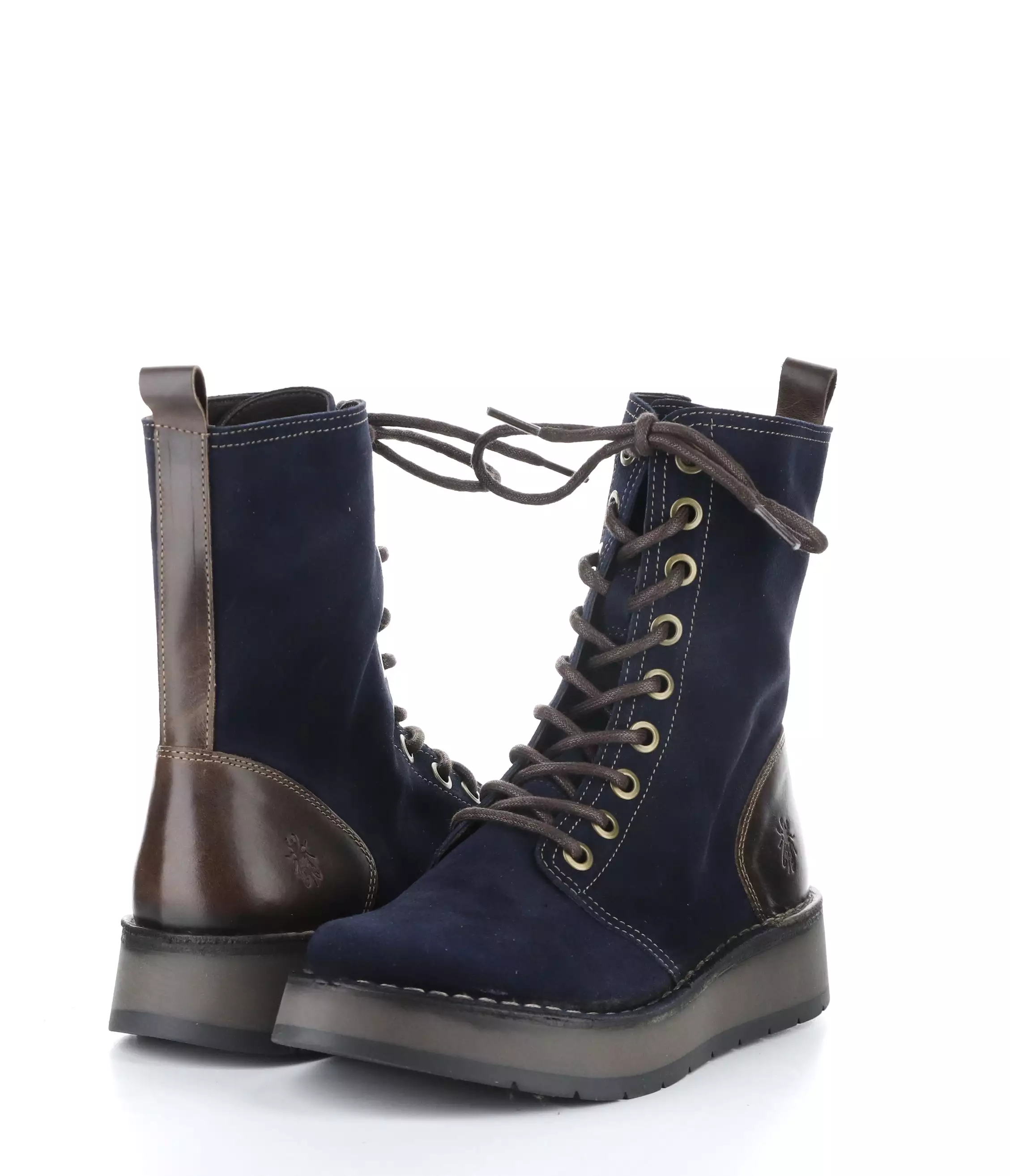 RAMI043FLY 007 NAVY/DK BROWN Lace-up Boots