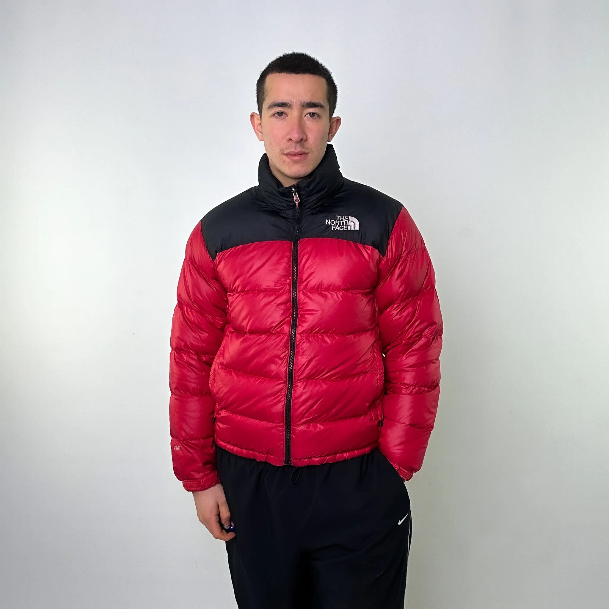 Red 90s The North Face 700 Series Puffer Jacket Coat (M)