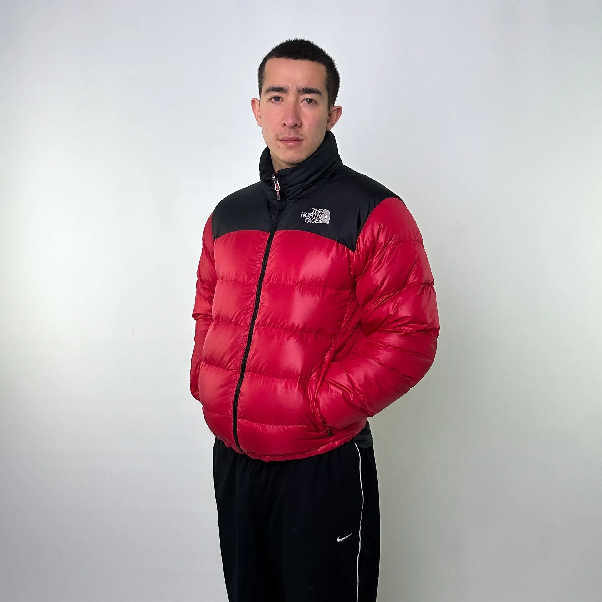 Red 90s The North Face 700 Series Puffer Jacket Coat (M)