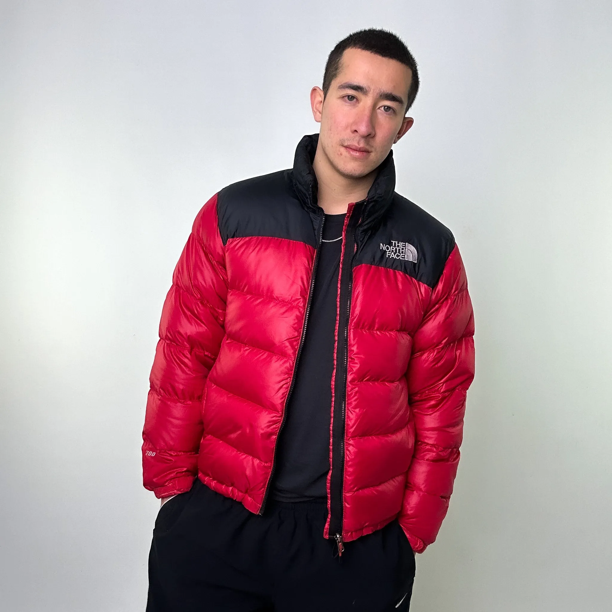 Red 90s The North Face 700 Series Puffer Jacket Coat (M)