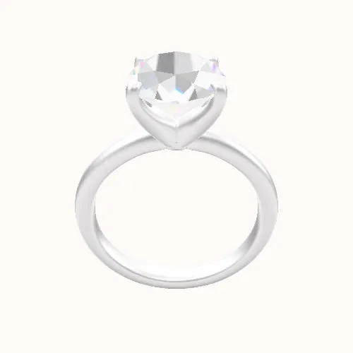 Rounded Solitaire Engagement Ring With Four Prong Head