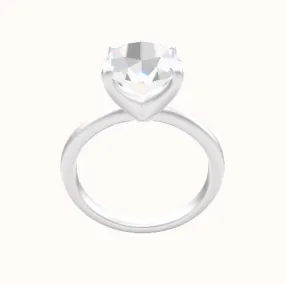 Rounded Solitaire Engagement Ring With Four Prong Head