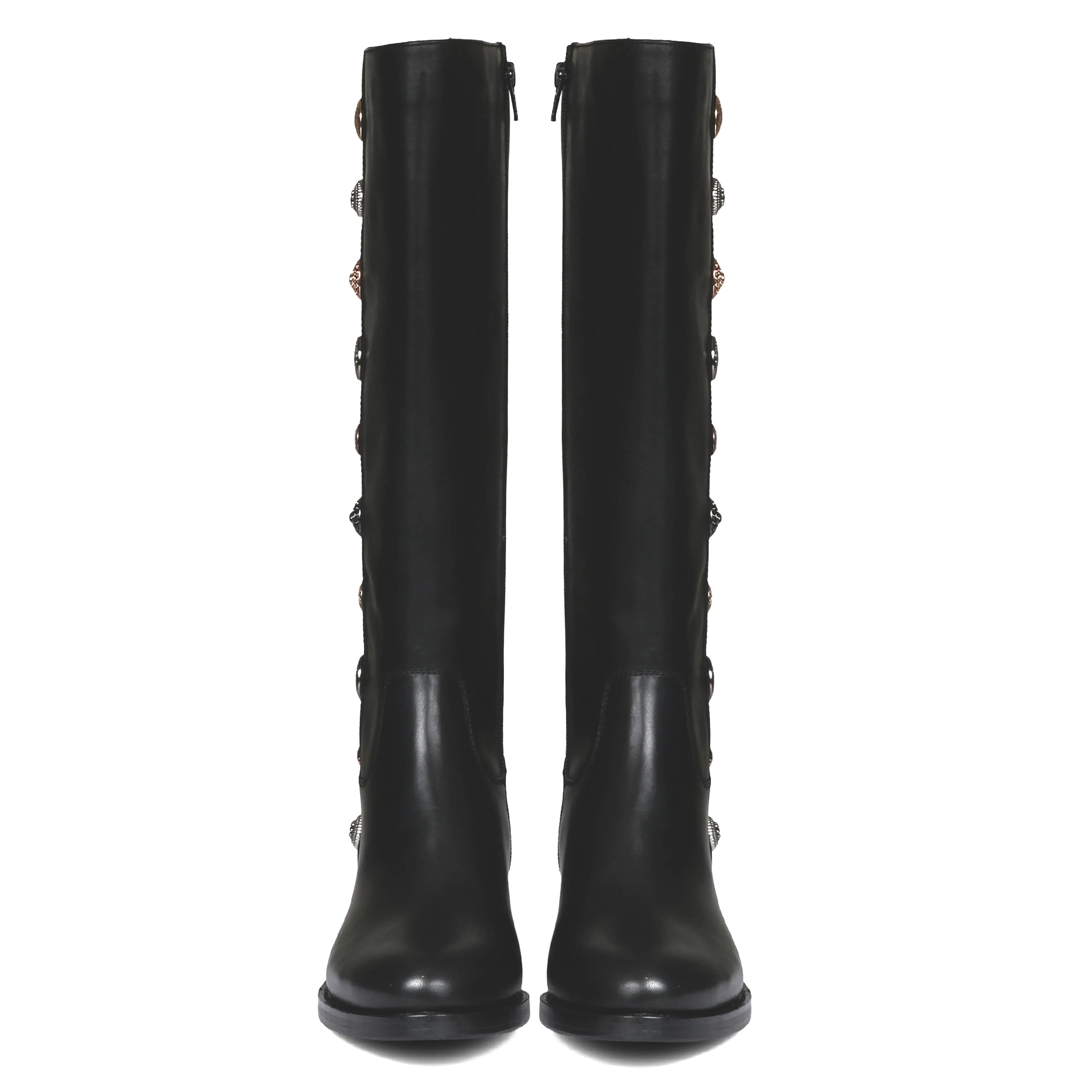 Saint Adriano Black Leather Knee High Boots