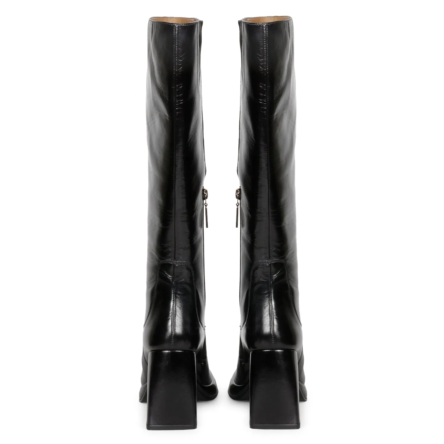 Saint Jolène Black Harrod Patent Leather Long Boots