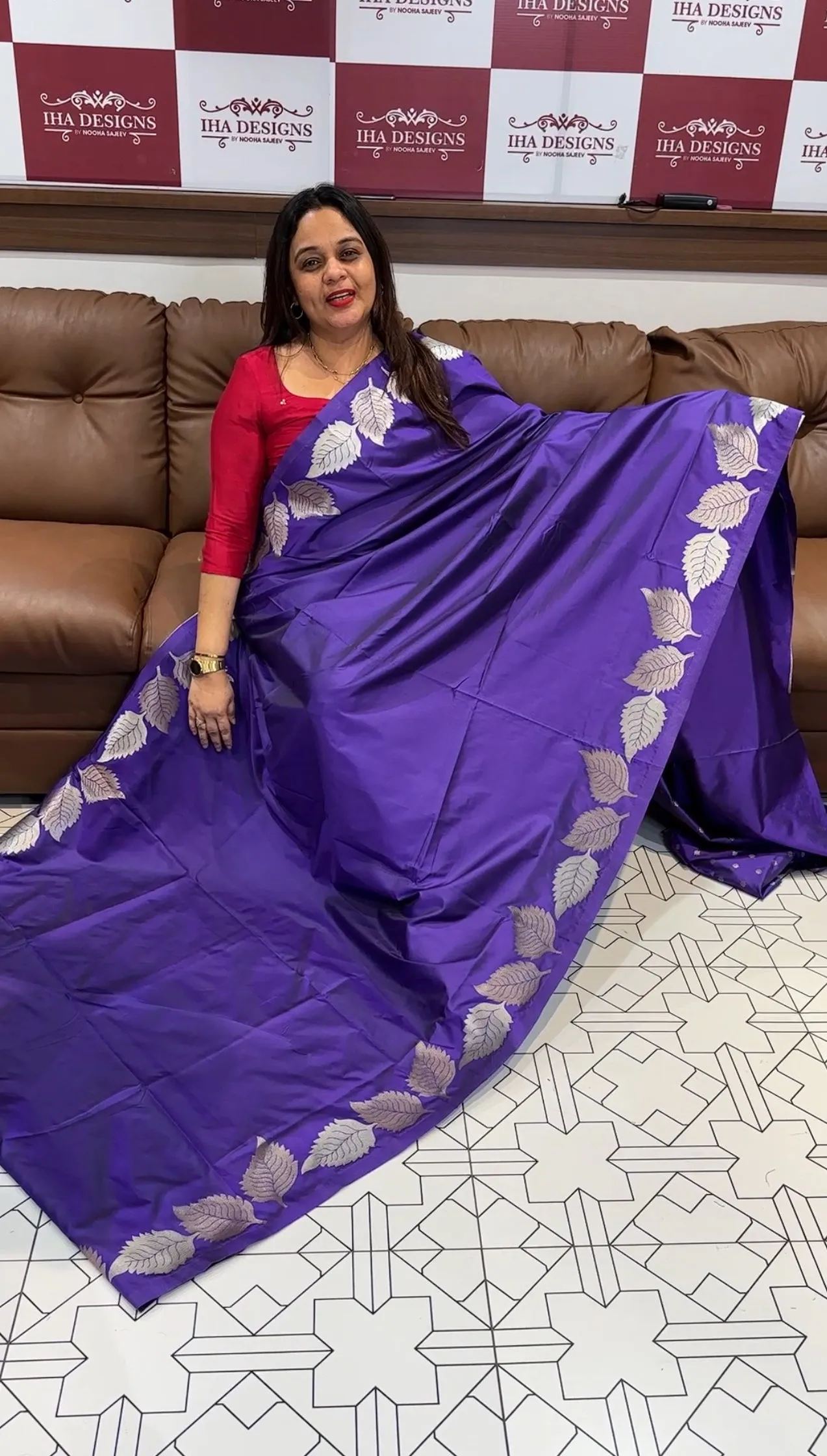 SEMI BANARASI SAREES - IHA 14238