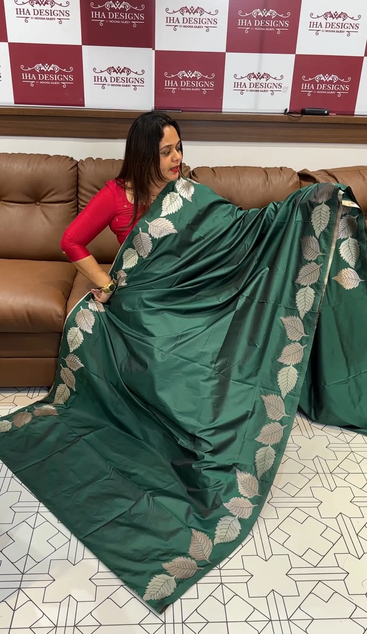 SEMI BANARASI SAREES - IHA 14238