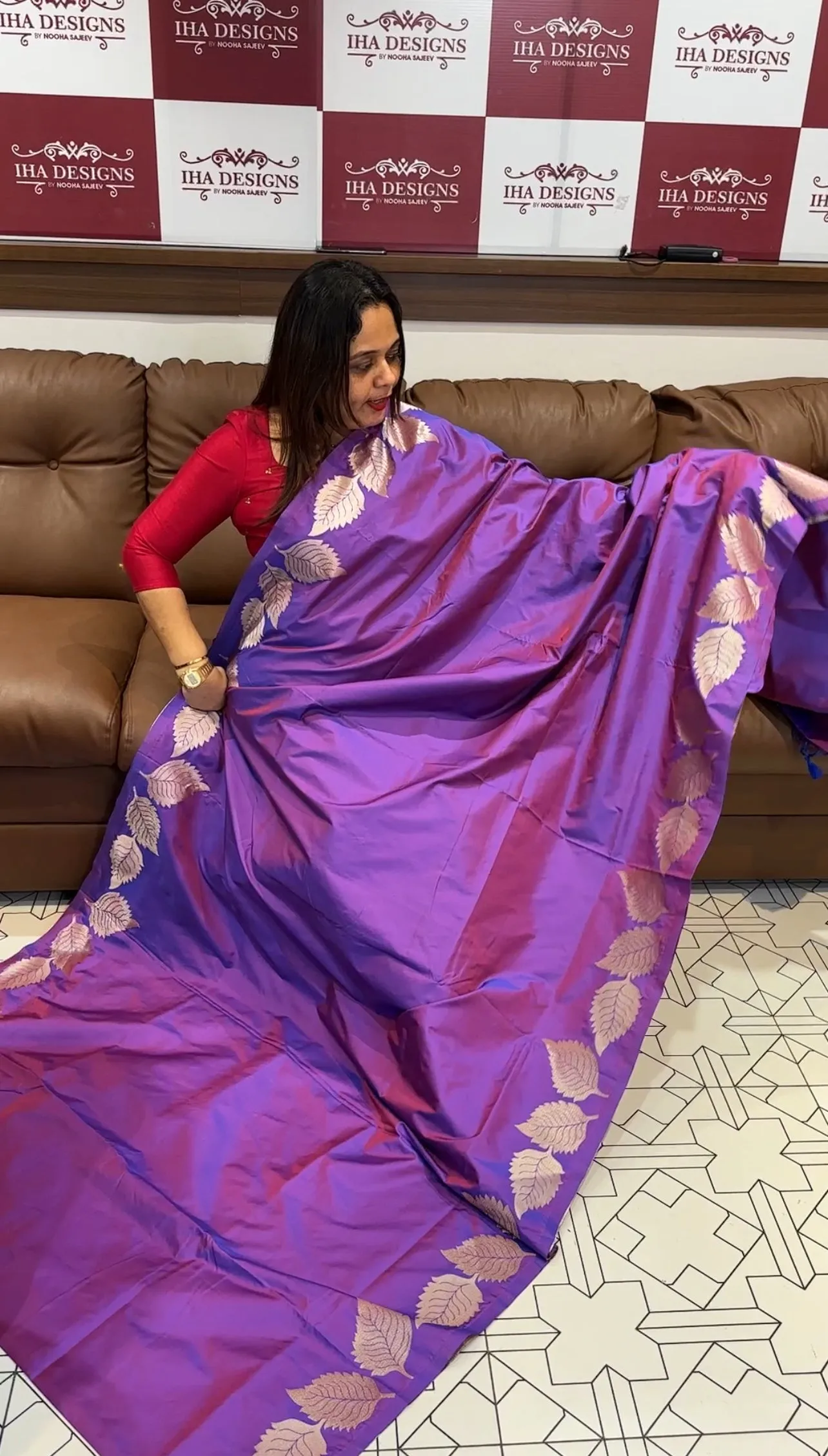 SEMI BANARASI SAREES - IHA 14238