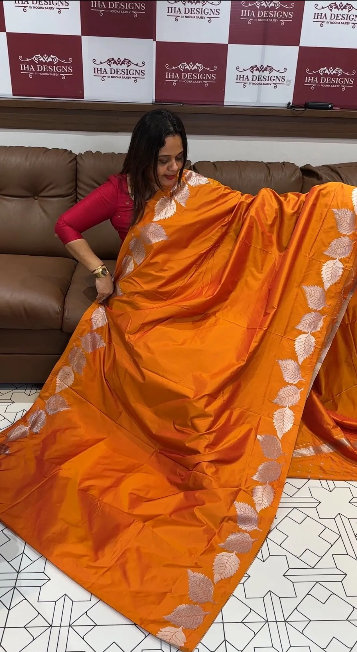 SEMI BANARASI SAREES - IHA 14238