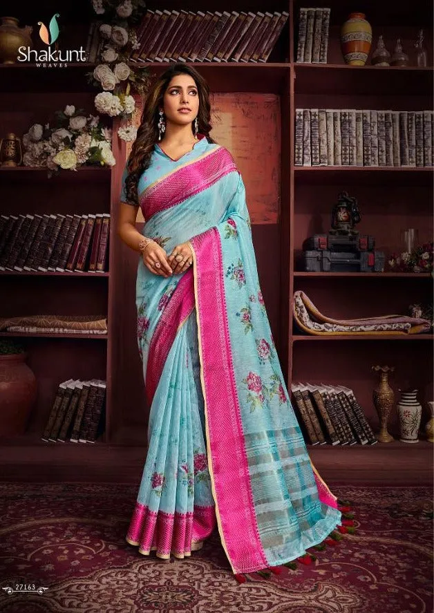 Shakunt Waves Launched Peaceful Cotton Printed Casual Wear Sarees