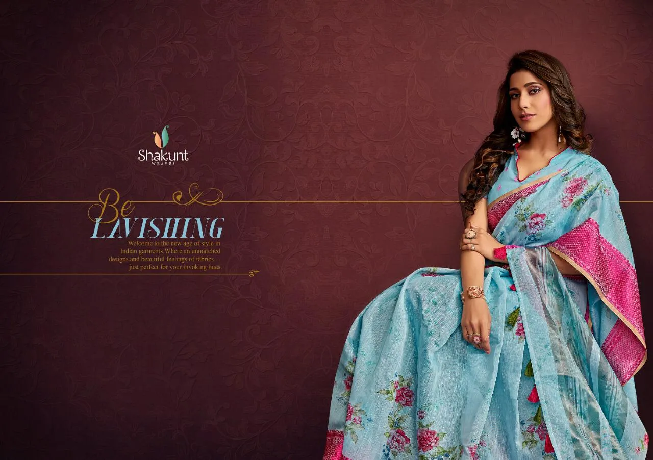 Shakunt Waves Launched Peaceful Cotton Printed Casual Wear Sarees