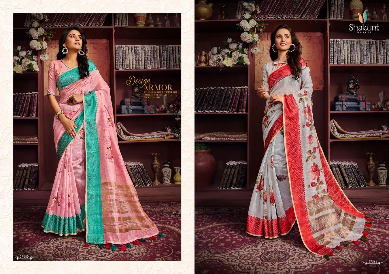 Shakunt Waves Launched Peaceful Cotton Printed Casual Wear Sarees