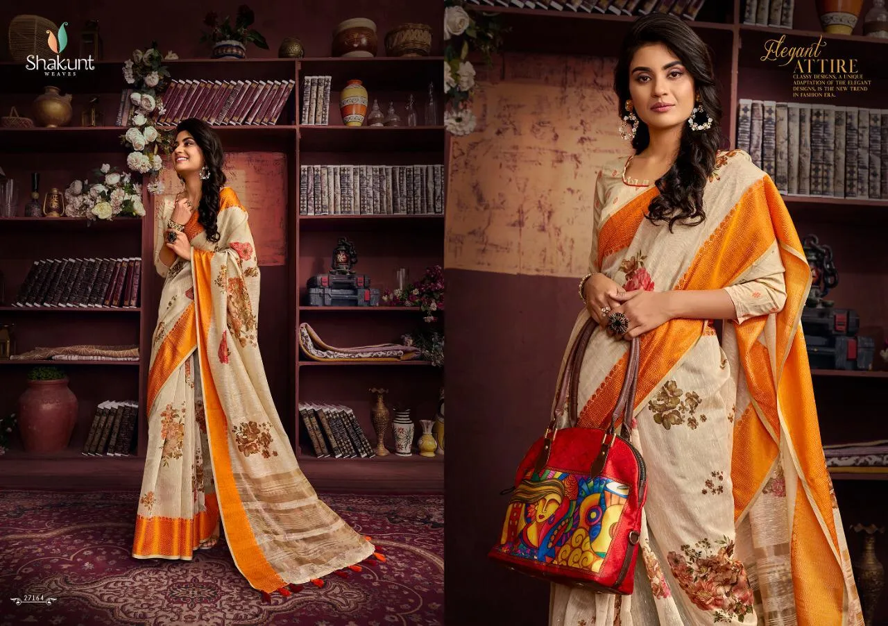 Shakunt Waves Launched Peaceful Cotton Printed Casual Wear Sarees