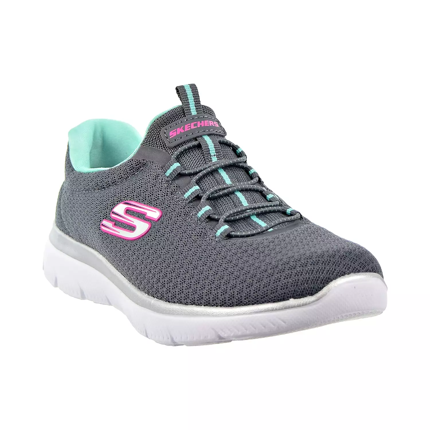 Skechers Summits Womens Shoes Charcoal/Green