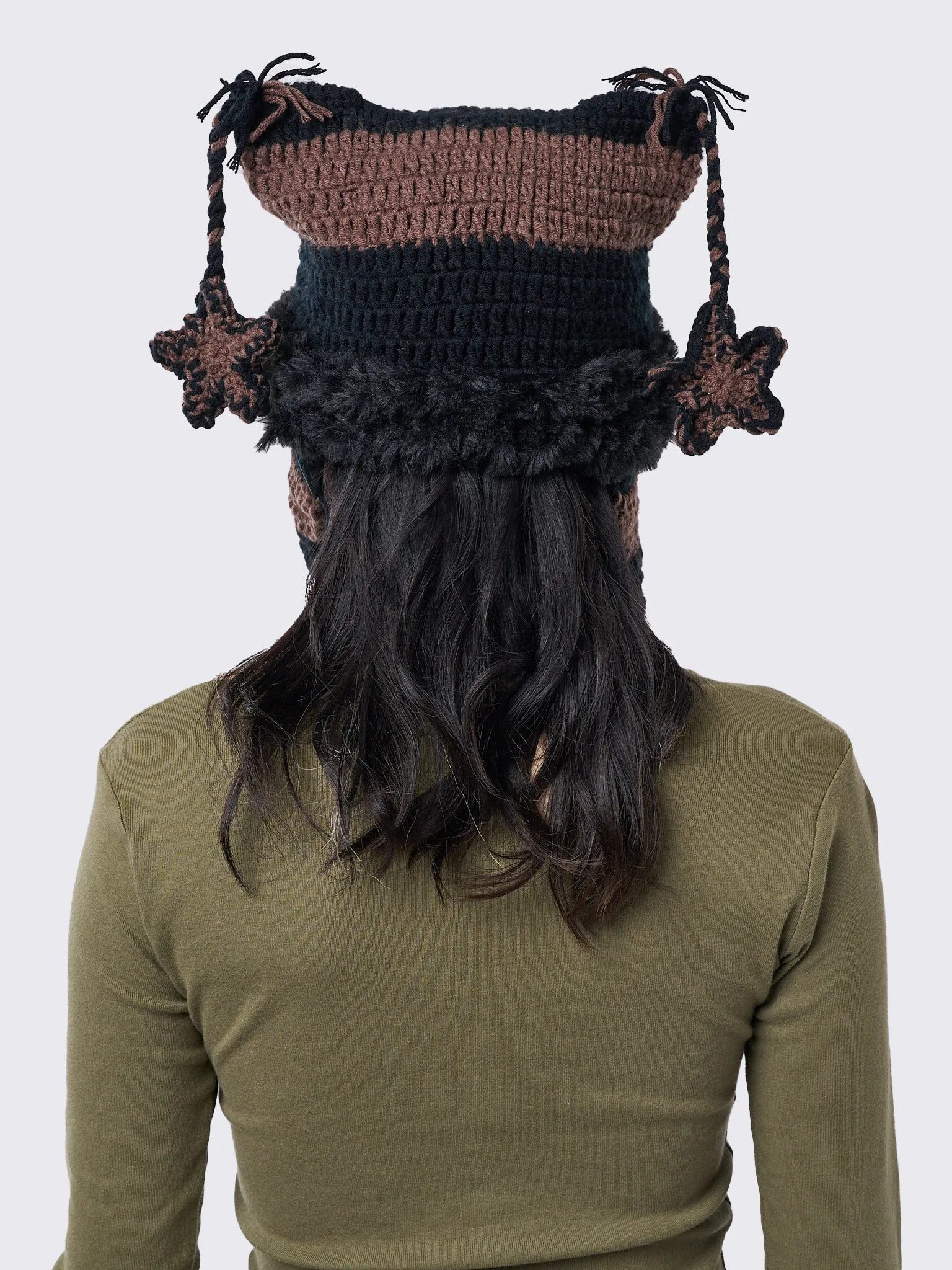 Skylar Star Brown Tie Knit Hat