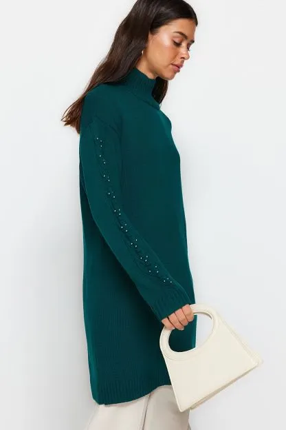 Sleeve Pearl Detailed Sweater