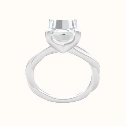 Solitaire Rope Engagement Ring With Four Prong Head