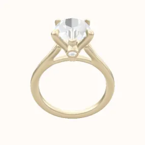 Split Cathedral Engagement Ring With Accent Diamond Head