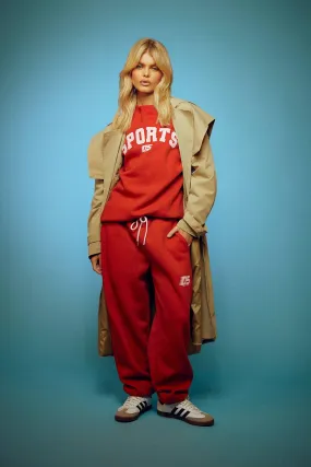 Sports Slogan Sweater Tracksuit