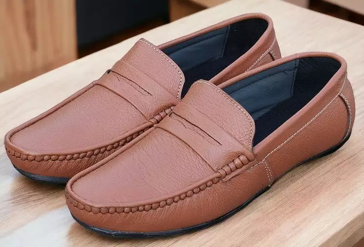 Tan Leather Loafers for Men