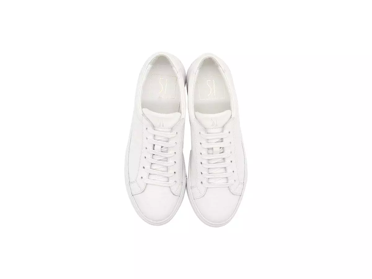 Tomlins Women's Calf Leather Low Top Sneakers - White