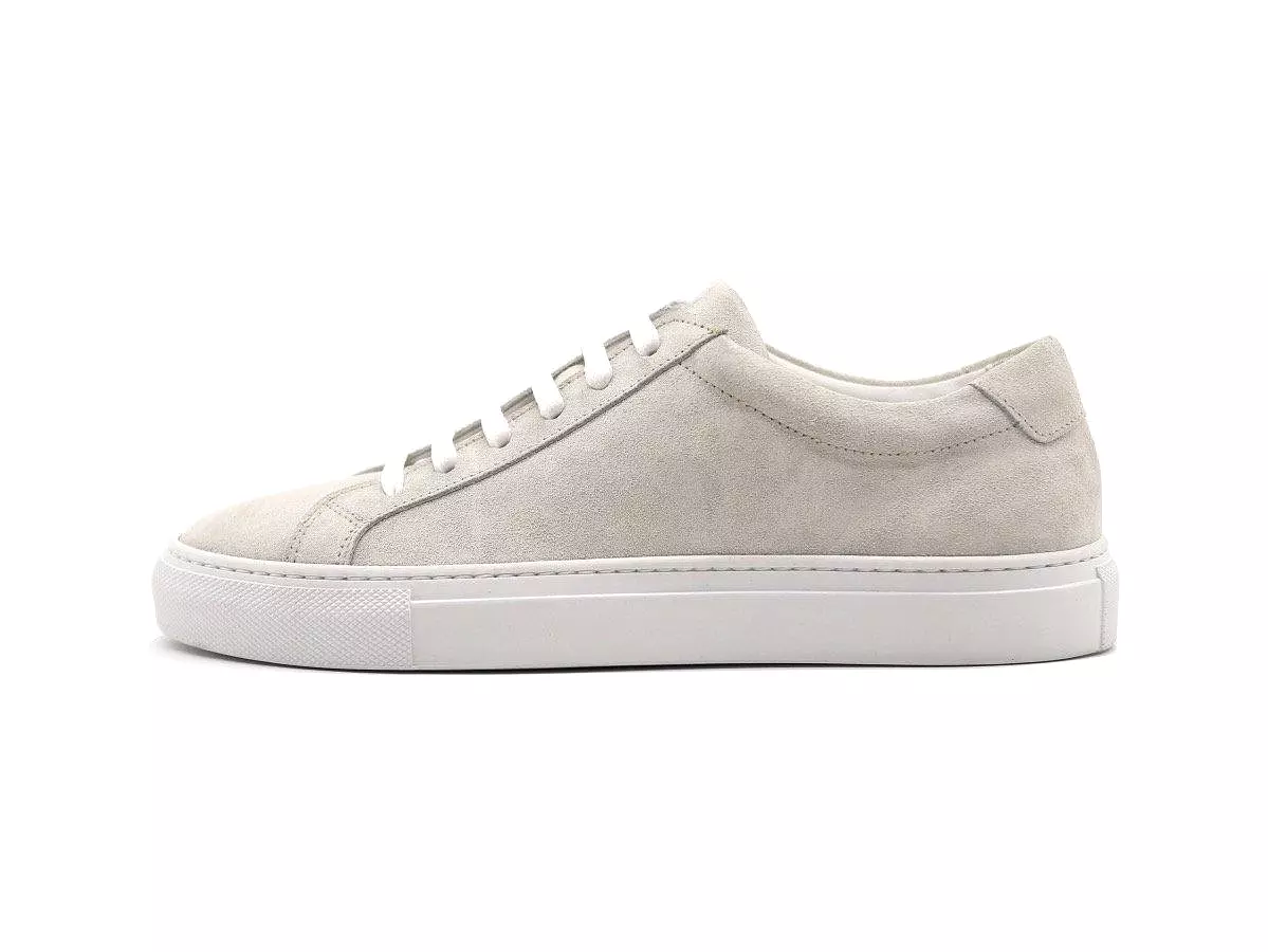 Tomlins Women's Calf Suede Low Top Sneakers - Yogurt White