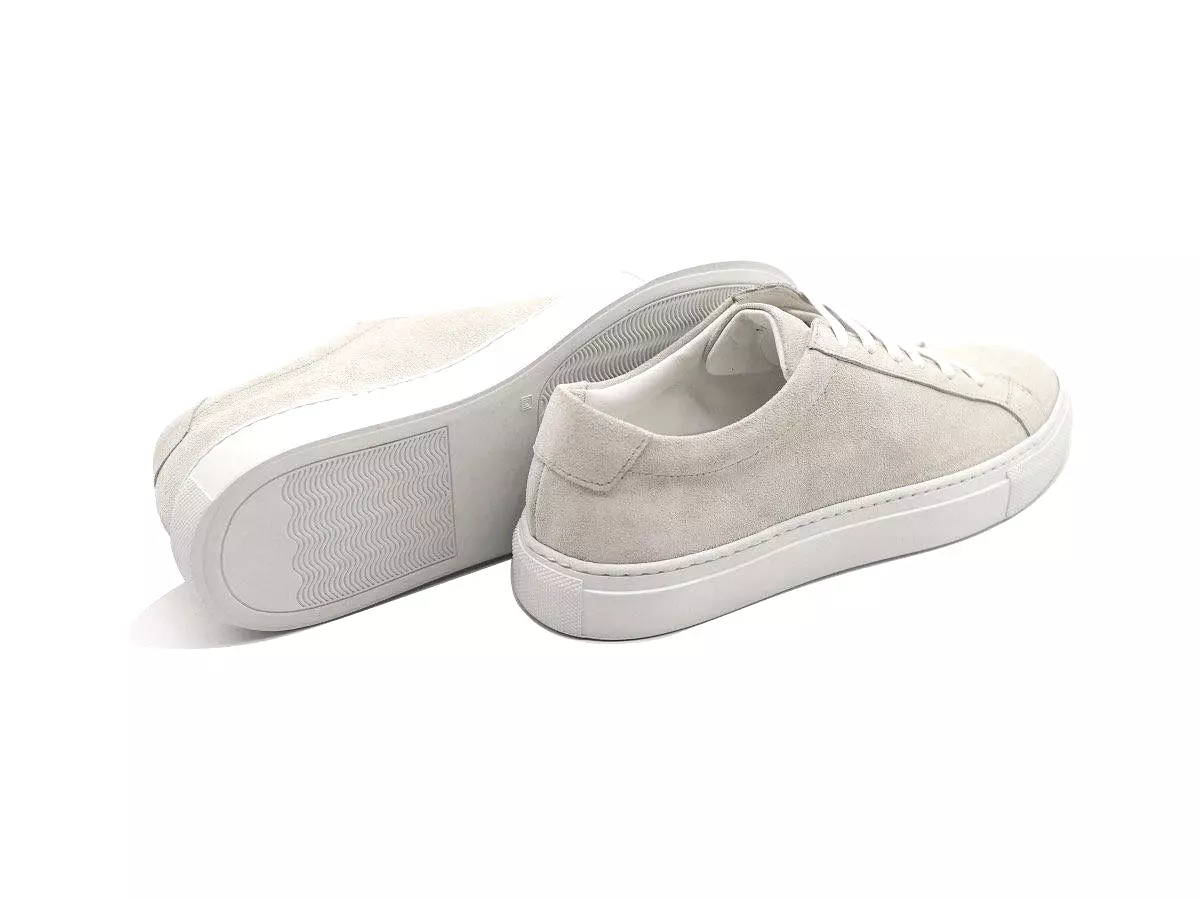 Tomlins Women's Calf Suede Low Top Sneakers - Yogurt White