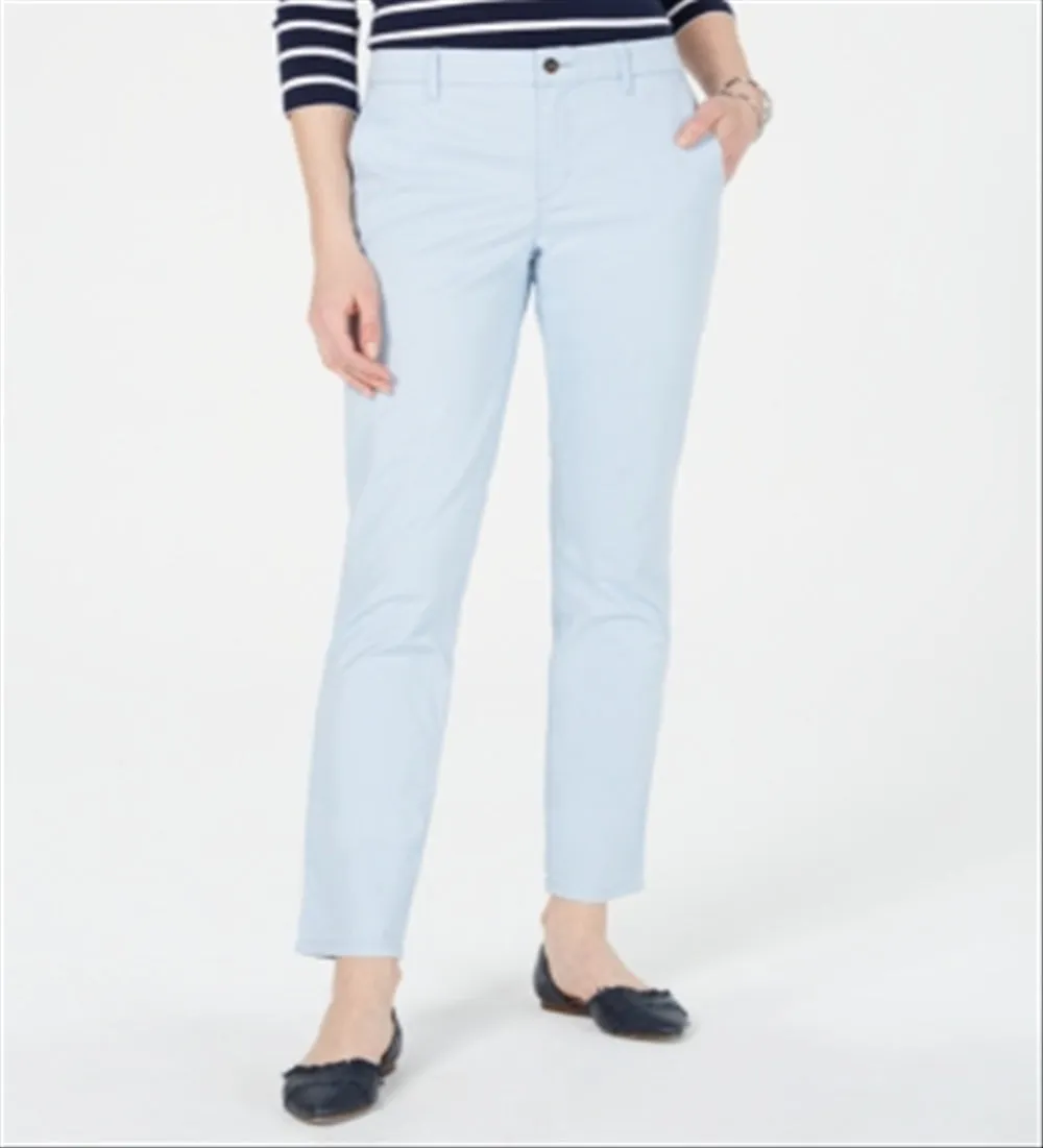 Tommy Hilfiger Women's Cuffed Chino Straight Leg Pants Blue Size 6