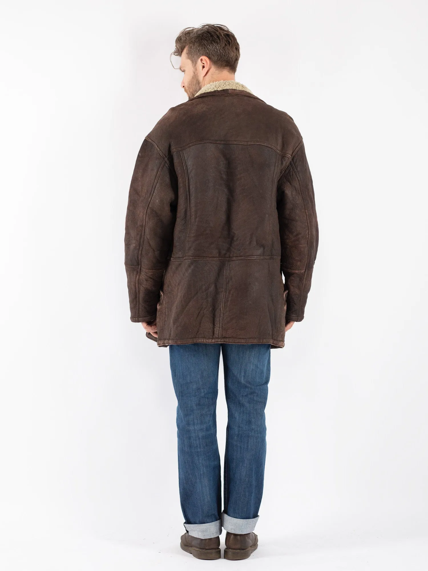 Vintage 90's Men Sheepskin Coat in