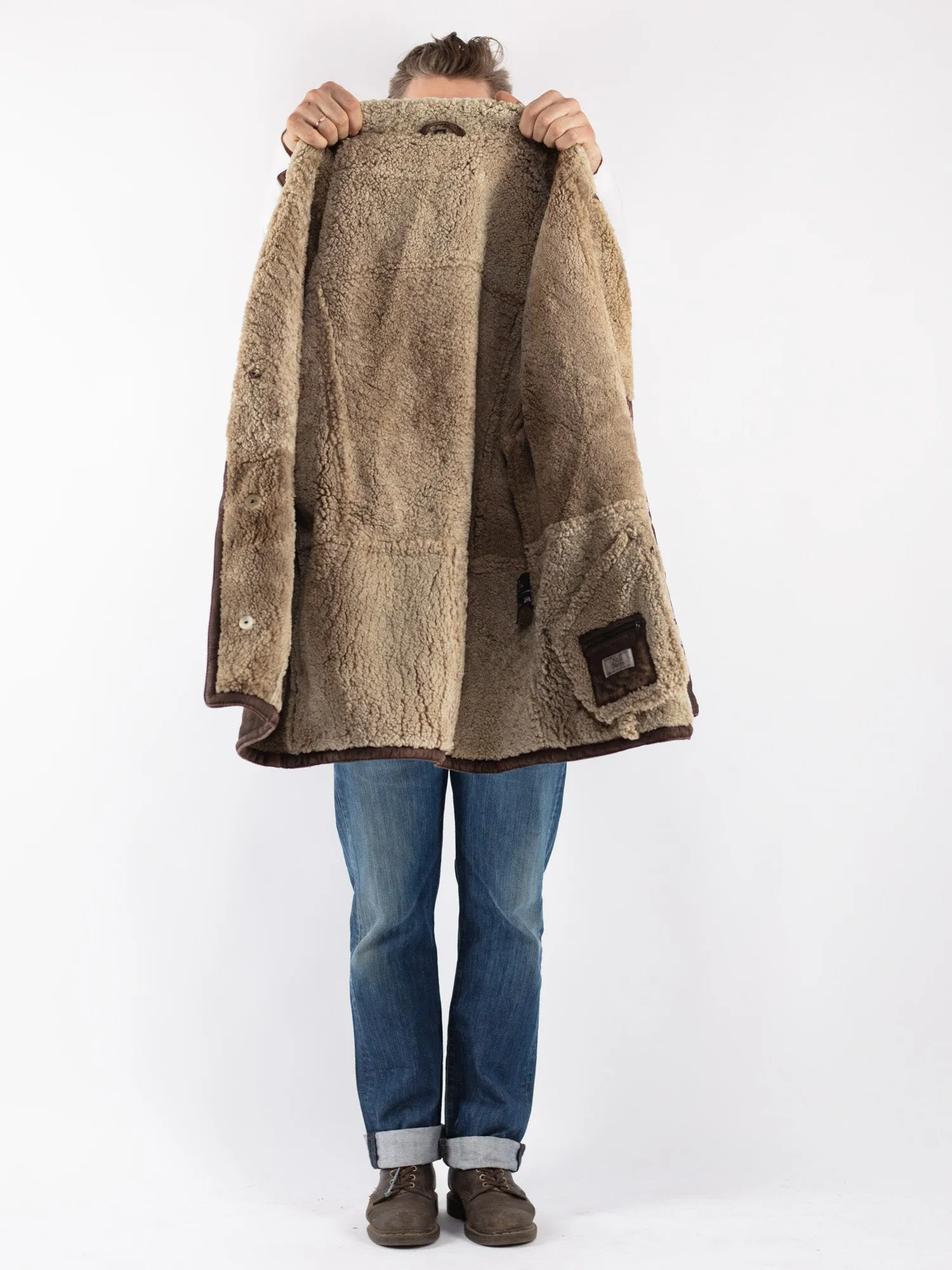 Vintage 90's Men Sheepskin Coat in