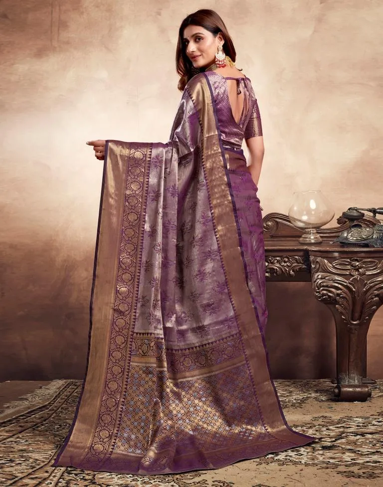 Violet Silk Banarasi Sarees