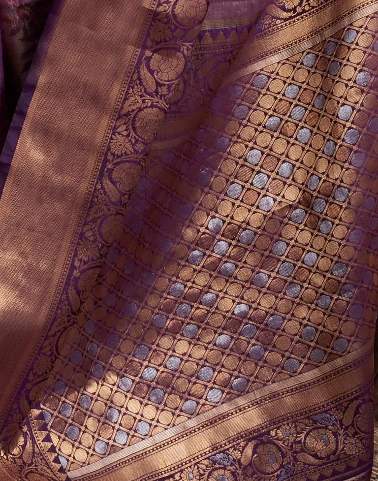 Violet Silk Banarasi Sarees