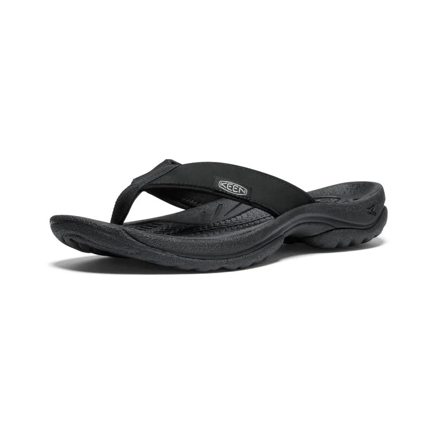 Women's Kona Leather Flip-Flop  |  Black/Vapor