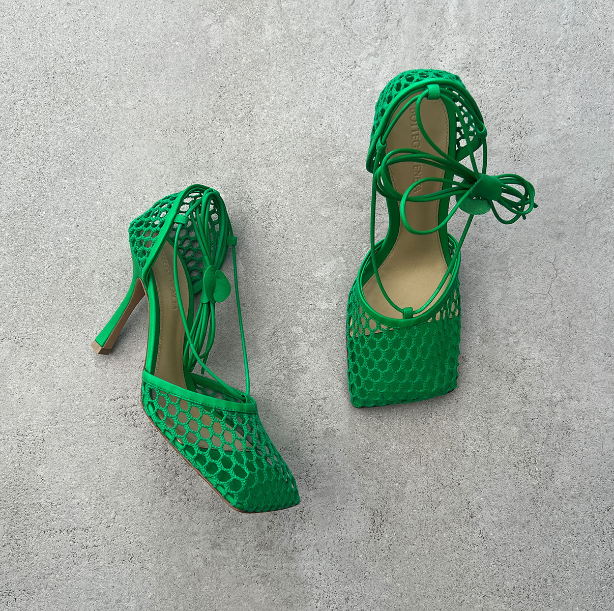 Wrap Mesh Sandals, Grass