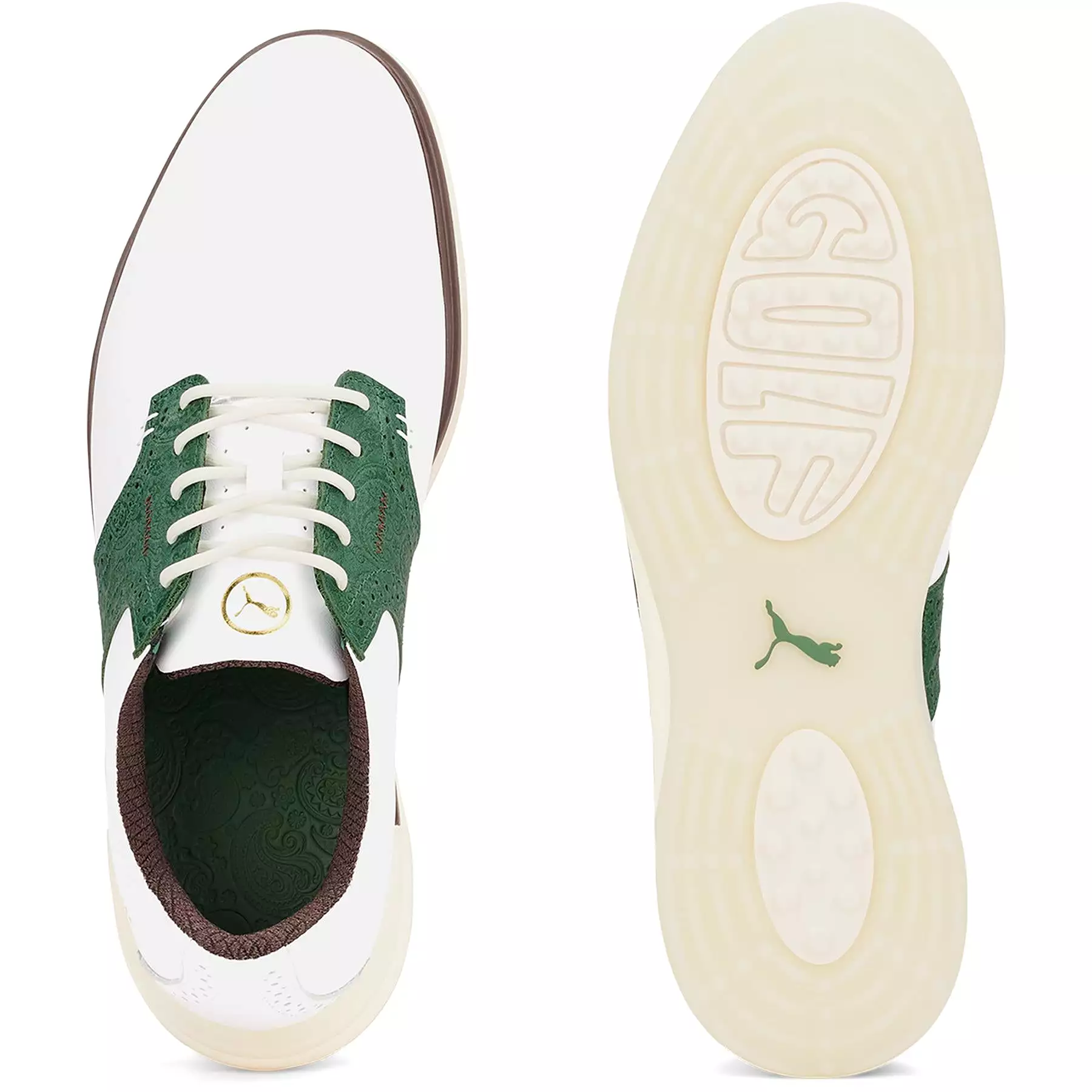 x QGC Avant Leather Spikeless Golf Shoes White/Green - SS24