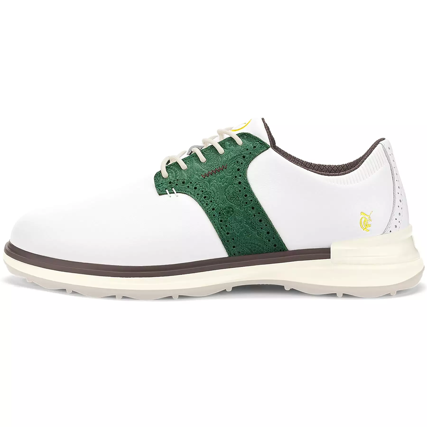 x QGC Avant Leather Spikeless Golf Shoes White/Green - SS24