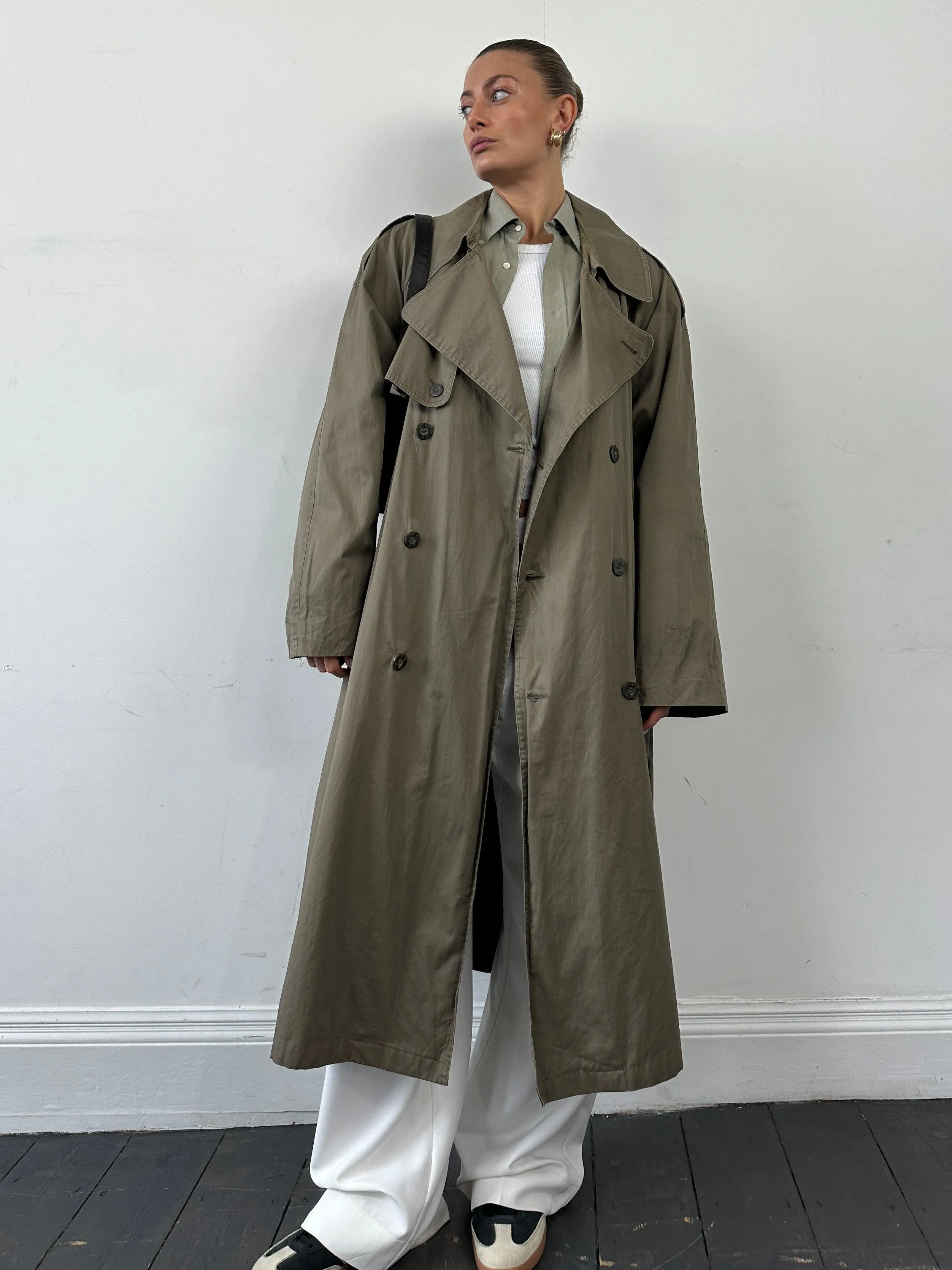 Yves Saint Laurent Pure Cotton Double Breasted Belted Trench Coat - XXL