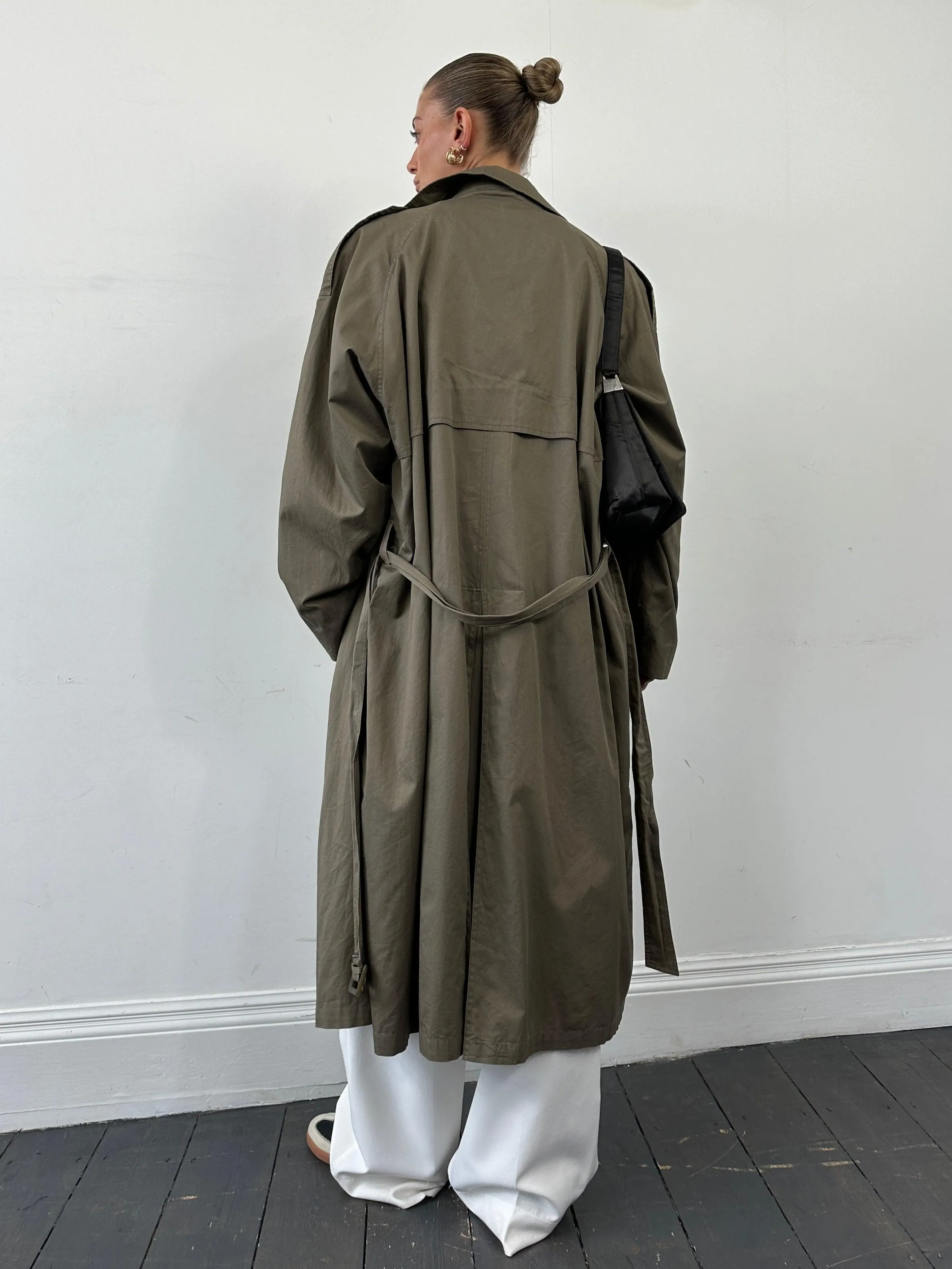 Yves Saint Laurent Pure Cotton Double Breasted Belted Trench Coat - XXL