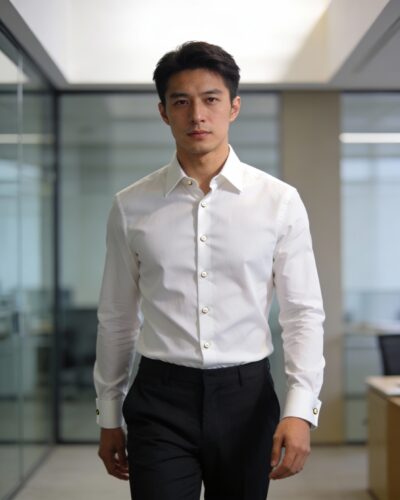 Crisp White Formal Slim Shirt
